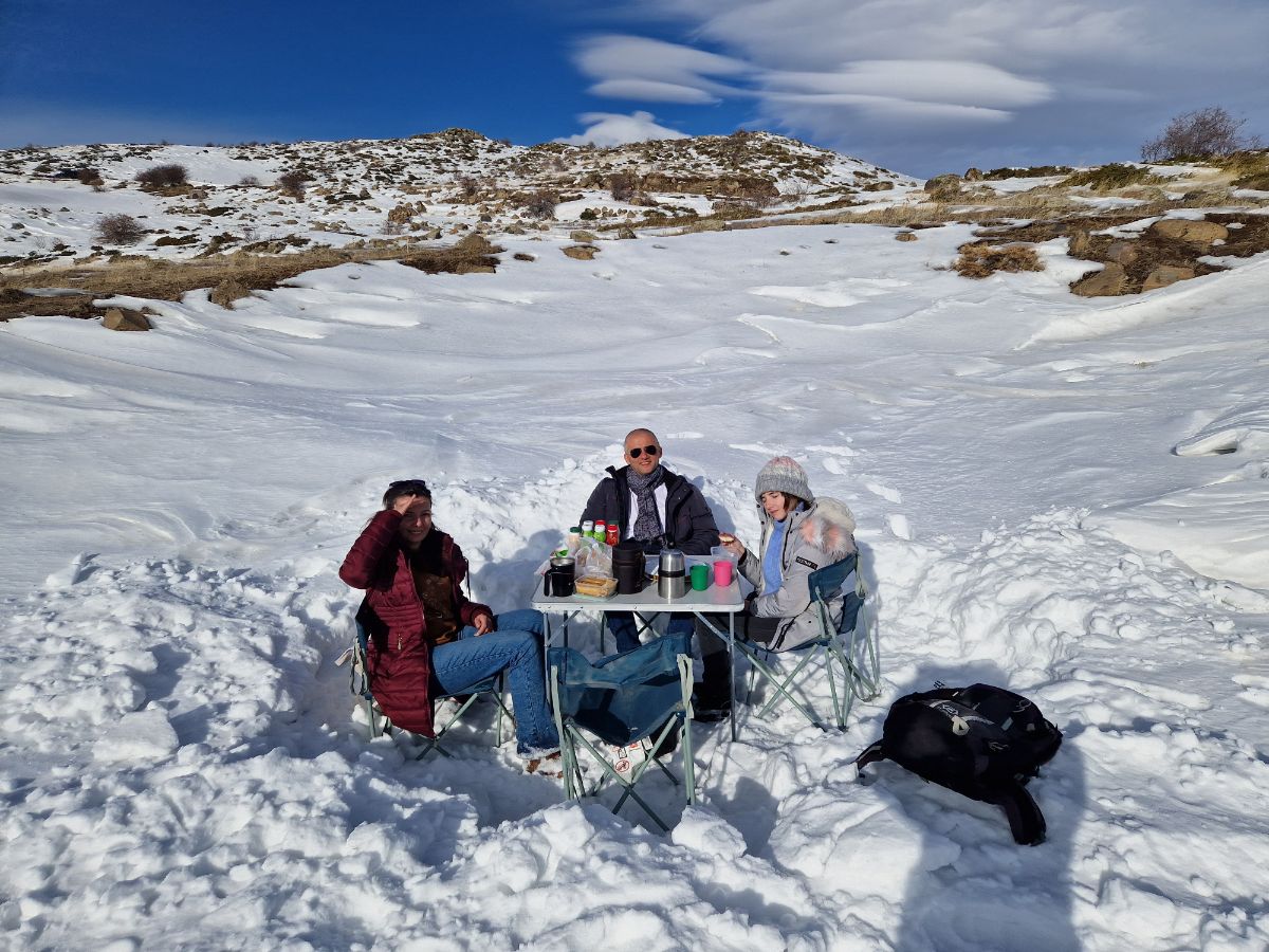 Winter picnic in the highlands